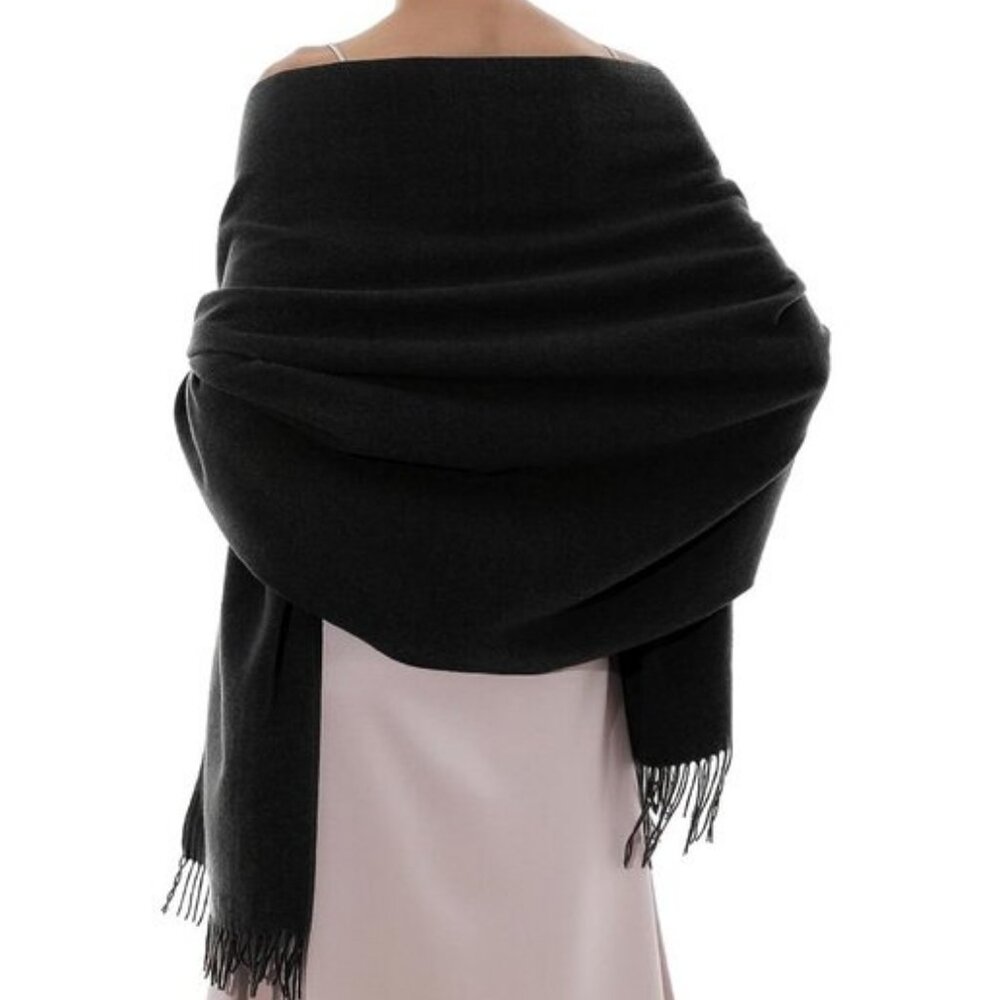 ⚡Women's Black Pashmina Shawls Evening Dress Bridesmaid Winter Warm Long Scarf